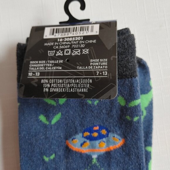 ALIEN Socks BEAM ME UP Extra Terrestrial Comfy Toes FUNKY CREW SOCKS 7-13 - Picture 4 of 5